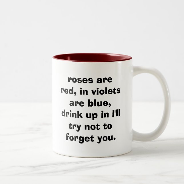 Caneca De Café Em Dois Tons os rosas são vermelhos, nas violetas são azuis, (Direita)