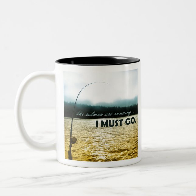 Caneca De Café Em Dois Tons Os salmões estão funcionando (Esquerda)