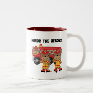 Caneca De Café Em Dois Tons Os sapadores-bombeiros honram o camiseta e os
