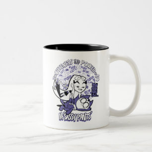 Caneca De Café Em Dois Tons Os titã adolescentes vão!   Starfire & Sr. Sassy