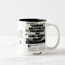 Caneca De Café Em Dois Tons Os trens de Conrail entregam como prometido 1984