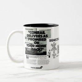 Caneca De Café Em Dois Tons Os trens de Conrail entregam como prometido 1984