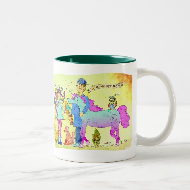 Caneca De Café Em Dois Tons Os veterinários são legal (Direita)