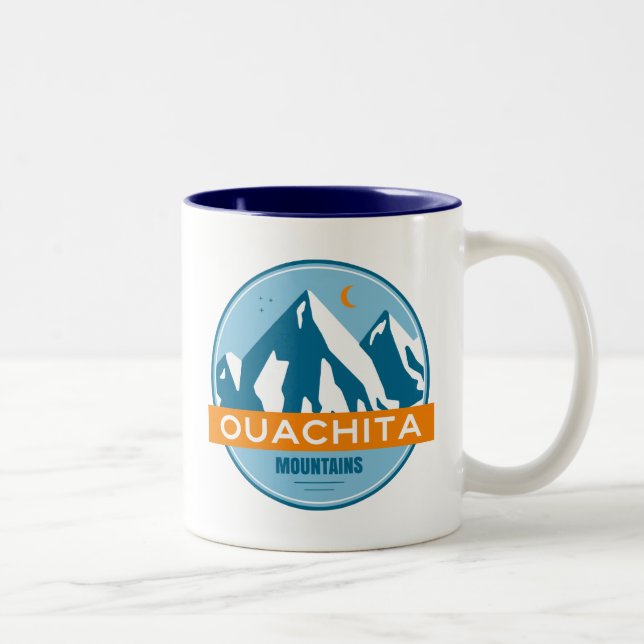 Caneca De Café Em Dois Tons Ouachita Mountain Oklahoma (Direita)