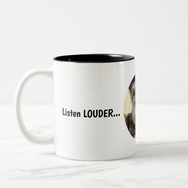 Caneca De Café Em Dois Tons Ouça o LOUDER Mug (Esquerda)