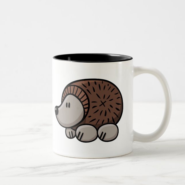 Caneca De Café Em Dois Tons Ouriço dos desenhos animados (Direita)