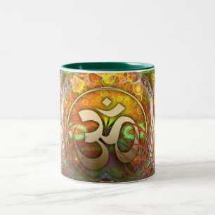 Caneca De Café Em Dois Tons Ouro Aum / Om Sonha Mug