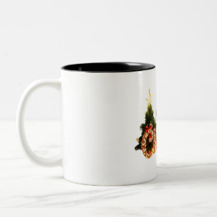 Caneca De Café Em Dois Tons Ouro de Natal Sparkle - Árvore Festiva
