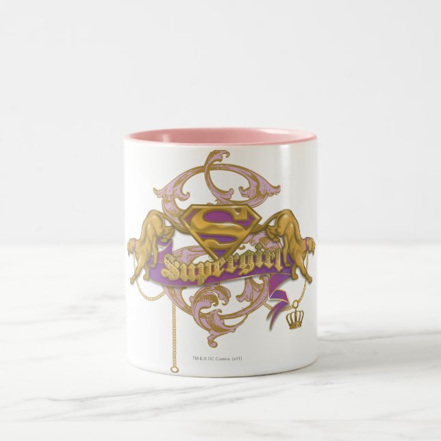 Caneca De Café Em Dois Tons Ouro de Supergirl Cat 2 (Centro)