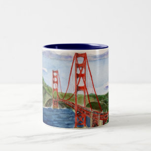 Caneca De Café Em Dois Tons Ouro Gate Bridge Mug