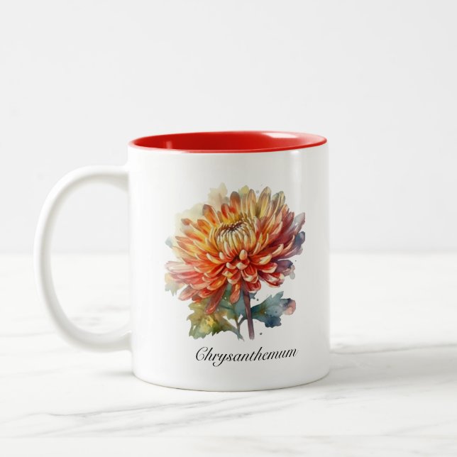 Caneca De Café Em Dois Tons Ouro Harvest Chrysanthemum, personalizado (Esquerda)