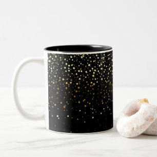 Caneca De Café Em Dois Tons Ouro Petite Stars Café Mug-Noir