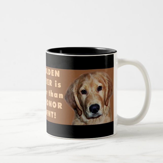 Caneca De Café Em Dois Tons Ouro Retriever Mug (Direita)