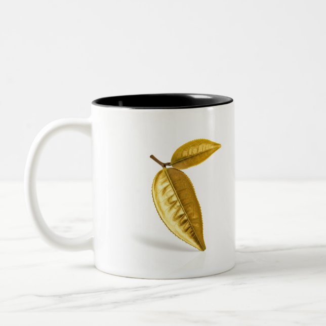 Caneca De Café Em Dois Tons "Ouro sai da Taça Tea" (Esquerda)