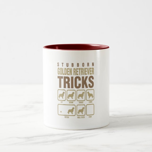 Caneca De Café Em Dois Tons Ouro Teimoso Trança Truques Cachorros (Centro)