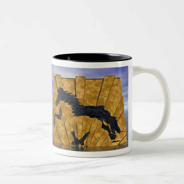Caneca De Café Em Dois Tons Ouro Tolt Horse Islandês (Direita)