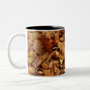 Caneca De Café Em Dois Tons outono, folhas secas