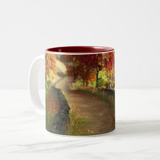 Caneca De Café Em Dois Tons Outono no Glen Mug (Frente Esquerda)