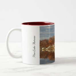 Caneca De Café Em Dois Tons outono no Pine Lake nº 3