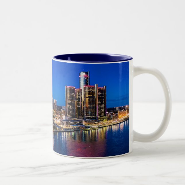 Caneca De Café Em Dois Tons Outubro Detroit Skyline Mug (Direita)