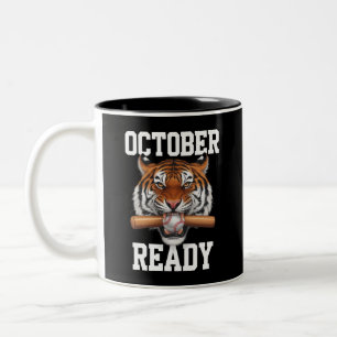 Caneca De Café Em Dois Tons Outubro Pronto Para Beisebol Tiger Pronto 2024