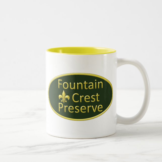 Caneca De Café Em Dois Tons Oval da conserva da crista da fonte (Direita)