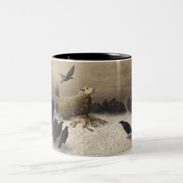 Caneca De Café Em Dois Tons Ovelha com Morto (Centro)