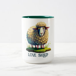 Caneca De Café Em Dois Tons Ovelha de amor
