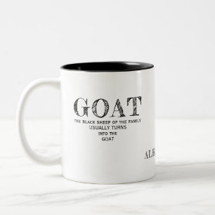 Caneca De Café Em Dois Tons Ovelha Negra De Cabra Da Família Engraçada Dizendo