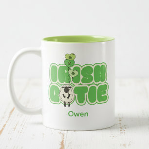 Caneca De Café Em Dois Tons Ovelha Shamrock Cutie Irlandesa