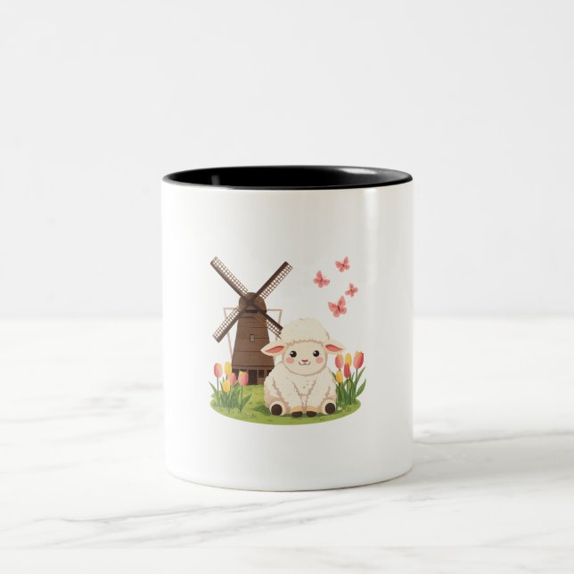Caneca De Café Em Dois Tons Ovelhas do Prado do Moinho de Vento (Centro)
