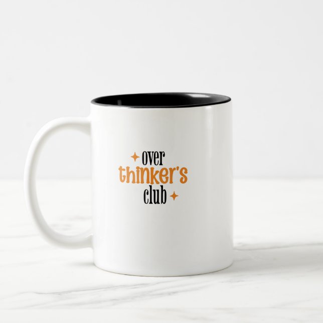 Caneca De Café Em Dois Tons Over Thinker's Club (Esquerda)