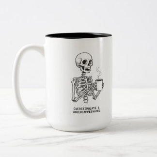 CANECA DE CAFÉ EM DOIS TONS OVERSTIMULATED & UNDERCAFFEINATED COFFEE MUG