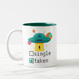 Caneca De Café Em Dois Tons OVNI personalizado do Solteiro de Namorados tirado