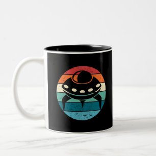 Caneca De Café Em Dois Tons OVNI Retro Sunset