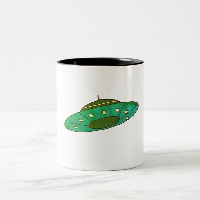 Caneca De Café Em Dois Tons OVNI Verde (Centro)