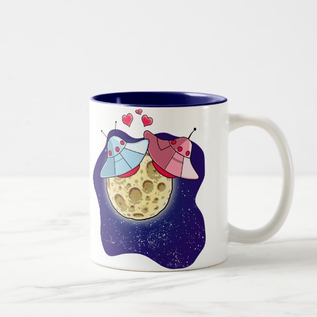 Caneca De Café Em Dois Tons OVNIs em Love Mug (Direita)