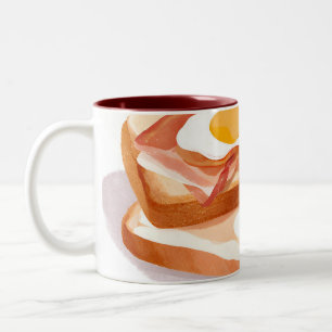 Caneca De Café Em Dois Tons Ovos bacon e torrada