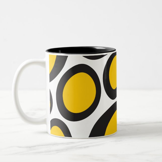 Caneca De Café Em Dois Tons Ovvio Black e Yellow Coffee Mug (Esquerda)