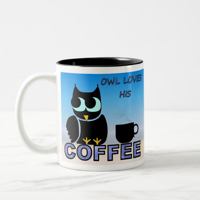 Caneca De Café Em Dois Tons Owl ama seu café (Esquerda)