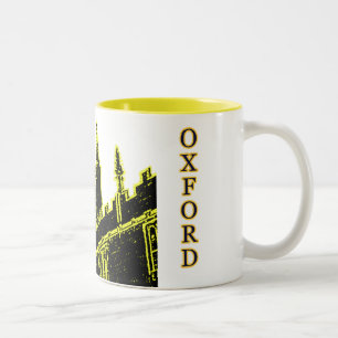 Caneca De Café Em Dois Tons Oxford Inglaterra 1986 amarelos de construção das