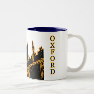 Caneca De Café Em Dois Tons Oxford Inglaterra 1986 espirais de construção
