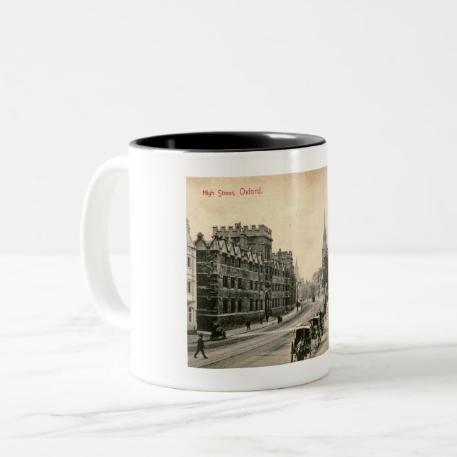 Caneca De Café Em Dois Tons Oxford, Inglaterra, Reino Unido, rua principal (Frente Esquerda)