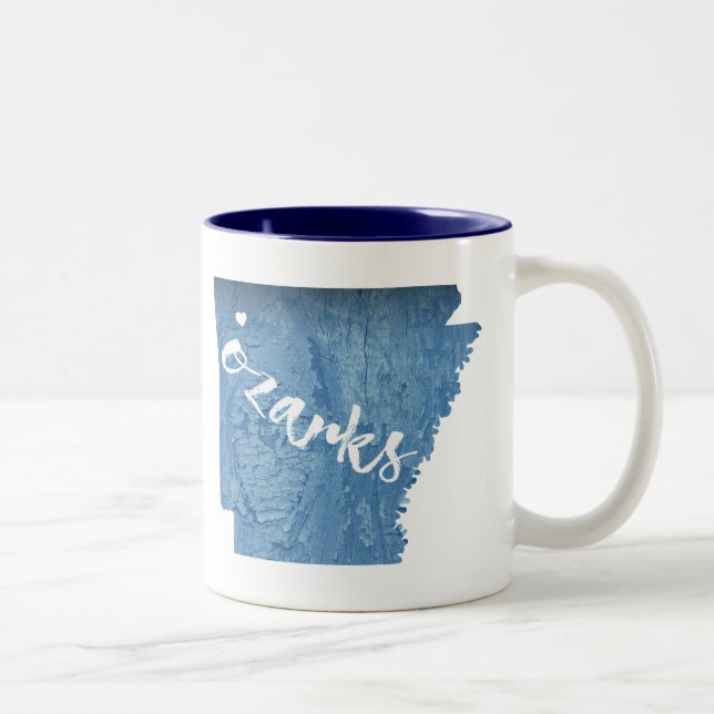 Caneca De Café Em Dois Tons Ozarks, Arkansas Wood Grain (Direita)