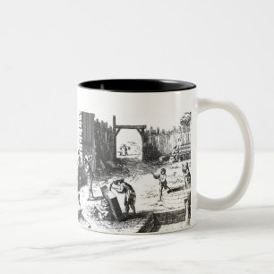 Caneca De Café Em Dois Tons P0Ň:canteiros no trabalho, gravado por Lucotte