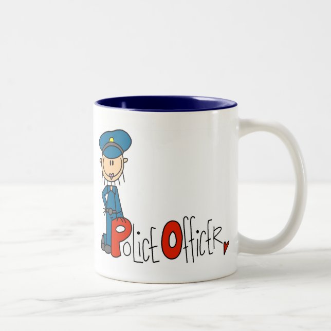 Caneca De Café Em Dois Tons P é para o agente da polícia (Direita)