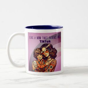 Caneca De Café Em Dois Tons Paciência e tiktok
