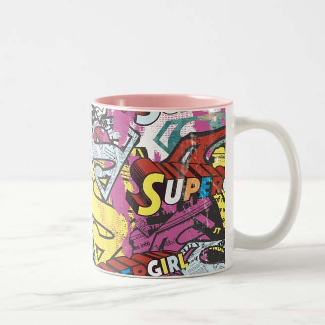 Caneca De Café Em Dois Tons Padrão 4 da Supergirl Comic Capers (Direita)