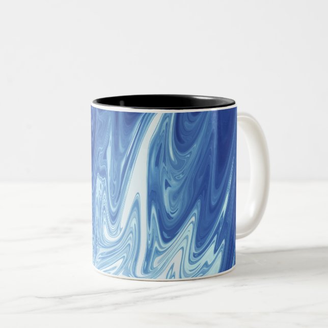 Caneca De Café Em Dois Tons Padrão abstrato de Aquarela (Frente Esquerda)