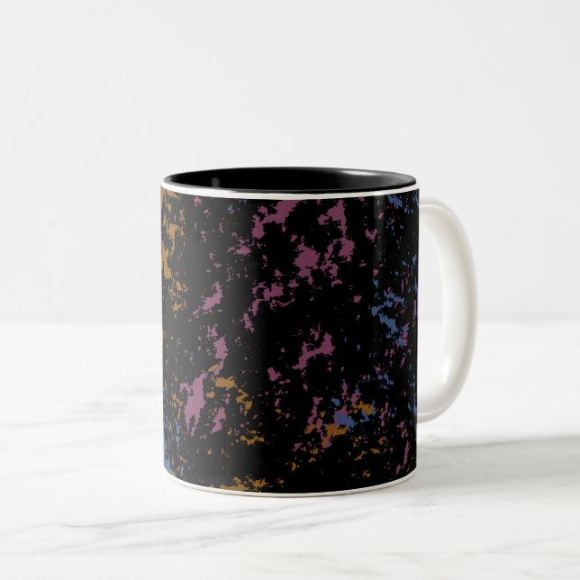 Caneca De Café Em Dois Tons Padrão abstrato sem par (Frente Esquerda)